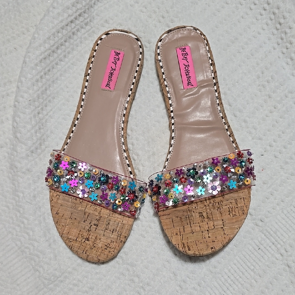 Betsey Johnson Floral Embellished Sandals